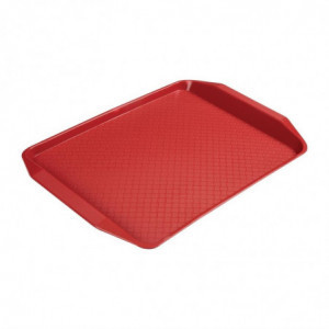 Vassoio rettangolare in polipropilene Fast Food rosso 410mm - Cambro - Fourniresto