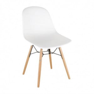 Sedia modellata in PP con struttura metallica Arlo bianca - Set di 2 - Bolero - Fourniresto