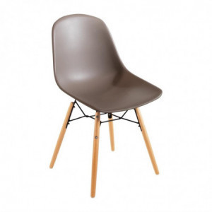 Sedia modellata in PP con struttura metallica Arlo Café - Set di 2 - Bolero - Fourniresto