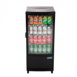 Vetrina refrigerata nera con porte curve 86 L - Polar - Fourniresto