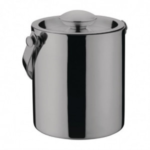 Titanium Grey Double-Walled Ice Bucket with Lid 1 L - Olympia - Fourniresto