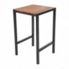 Square Steel and Acacia High Table 60 cm - Bolero