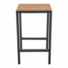 Square Steel and Acacia High Table 60 cm - Bolero