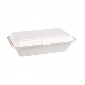 Hinged Bagasse Compostable Trays - L 248mm - Pack of 250 - Fiesta Green