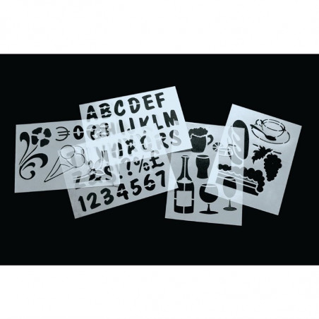 Kit di stencil per lavagne - Lotto di 5 - Securit - Fourniresto