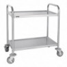 Piccolo Carrello di Sgombero in Acciaio Inox - 2 Livelli - L 710 x P 405mm - Vogue