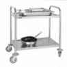 Piccolo Carrello di Sgombero in Acciaio Inox - 2 Livelli - L 710 x P 405mm - Vogue