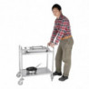 Piccolo Carrello di Sgombero in Acciaio Inox - 2 Livelli - L 710 x P 405mm - Vogue