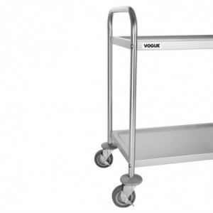 Piccolo Carrello di Sgombero in Acciaio Inox - 2 Livelli - L 710 x P 405mm - Vogue