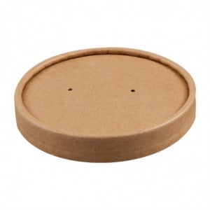 Coperchi per Ciotole di Zuppa Kraft Riciclabili per Microonde 225ml e 350ml - Confezione da 500 - Colpac