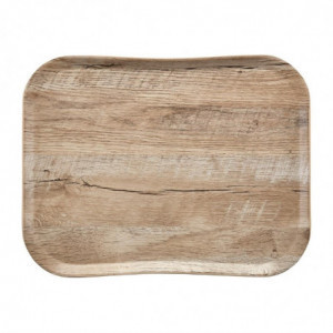 Polyester Century natural light oak wood effect tray - 330 x 430mm - Cambro - Fourniresto