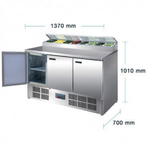 Bancone di preparazione refrigerato per pizze e insalate Serie G - 390L Polar - Fourniresto