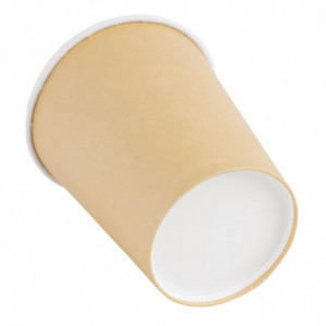 Disposable Cups for Hot Drinks Brown - 225ml - Pack of 50 - Fiesta