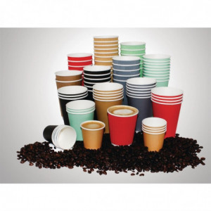 Disposable Cups for Hot Drinks Brown - 225ml - Pack of 50 - Fiesta