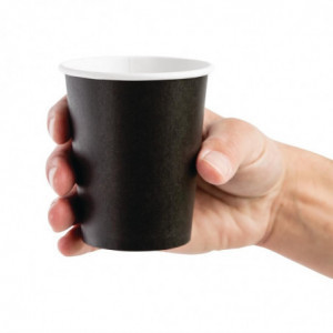 Disposable Black Hot Drink Cups - 225ml - Pack of 1000 - Fiesta