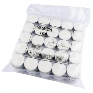 Candele Scaldavivande 4 Ore Ø 40 mm - Confezione da 100 - Olympia