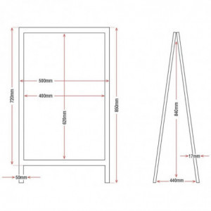 Pannello da marciapiede con cornice in legno 850 x 500 mm - Olympia - Fourniresto