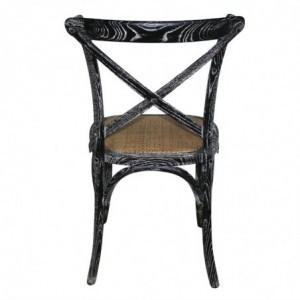 Wooden Chairs with Crossed Backrest - Black - Bolero - Fourniresto