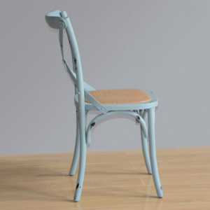 Wooden Chairs with Crossed Backrest - Blue - Bolero - Fourniresto