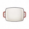 Rectangular Red Cast Iron Dish - 2.8L - Vogue