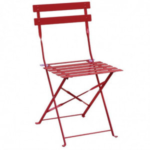 Steel Terrace Chairs - Red - Set of 2 - Bolero - Fourniresto