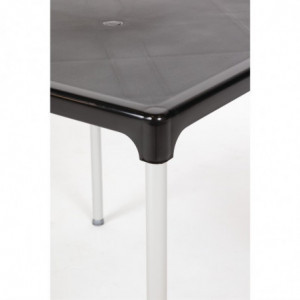 Tavolo quadrato con gambe in alluminio nero 750mm - Bolero - Fourniresto