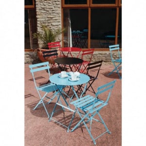 Sedie da terrazza in acciaio - blu turchese - Set di 2 - Bolero - Fourniresto