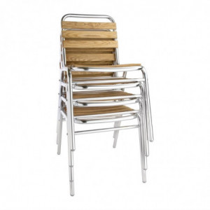 Chaises bistro frêne et aluminium  - Bolero - Fourniresto