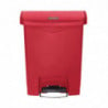 Cestino con pedale frontale Slim Jim rosso - 30L - Rubbermaid