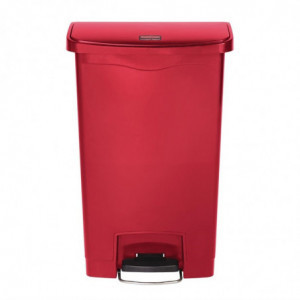 Cestino con pedale frontale Slim Jim rosso - 50L - Rubbermaid