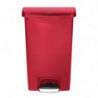 Cestino con pedale frontale Slim Jim rosso - 50L - Rubbermaid