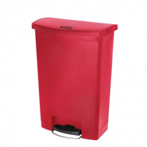 Cestino con pedale frontale Slim Jim rosso - 90L - Rubbermaid