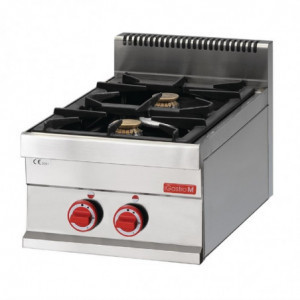 Fourneau 2 fuochi vivaci a gas da appoggiare 650 - Gastro M - Fourniresto