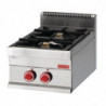 Fourneau 2 fuochi vivaci a gas da appoggiare 650 - Gastro M - Fourniresto