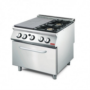 Piastra a Gas 2 Fuochi su Forno a Gas 700 - Gastro M