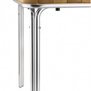 Square table in ash and aluminum 700mm - Bolero - Fourniresto