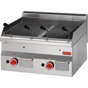 Griglia Pietra Lavica Gas-P 600mm - Gastro M