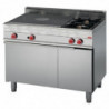 Piastra a Gas 650 e 2 Fuochi Vigorosi su Forno a Gas e Armadio Chiuso 650 - Gastro M