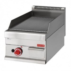 Plancha a Gas 650 con Piastra Rigata - Gastro M