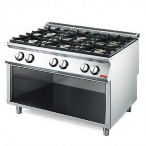 Fornello a Gas 6 Fuochi Vivi 700 su Armadio Aperto - Gastro M