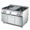 Gas 700 Fire Gas Plate With 4 High Flames On Open Cupboard - Gastro M