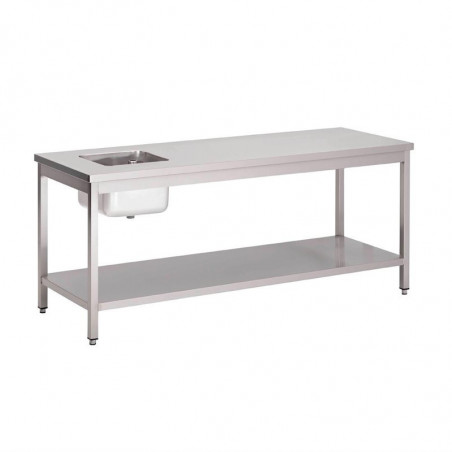 Table Du Chef en Inox Avec Étagère Basse-L 1400 x P 700mm - Gastro M