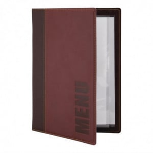 Contemporary A4 Dark Red Menu Cover - Securit - Fourniresto