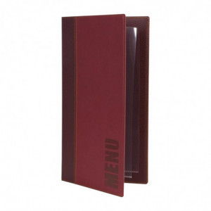 Contemporary A4 Dark Red Menu Cover - Securit - Fourniresto