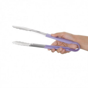 300mm purple serving tongs - Vogue - Fourniresto