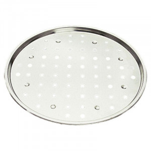 Perforated White Iron Pizza Plate - Ø 340 mm - GOBEL