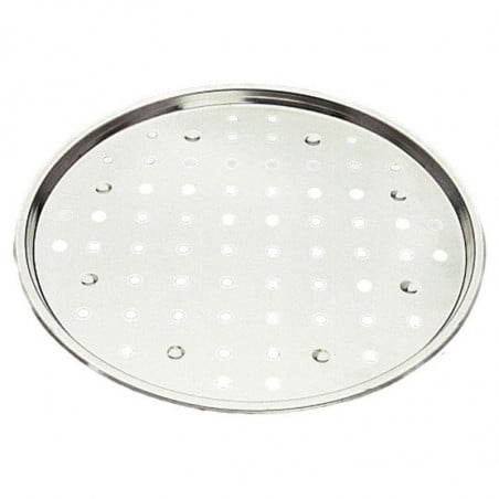 Perforated White Iron Pizza Plate - Ø 340 mm - GOBEL