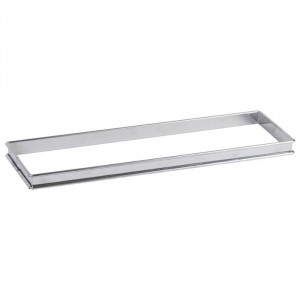 Flan a Torta Rettangolare in Acciaio Inox - 350 x 110 mm - TELLIER