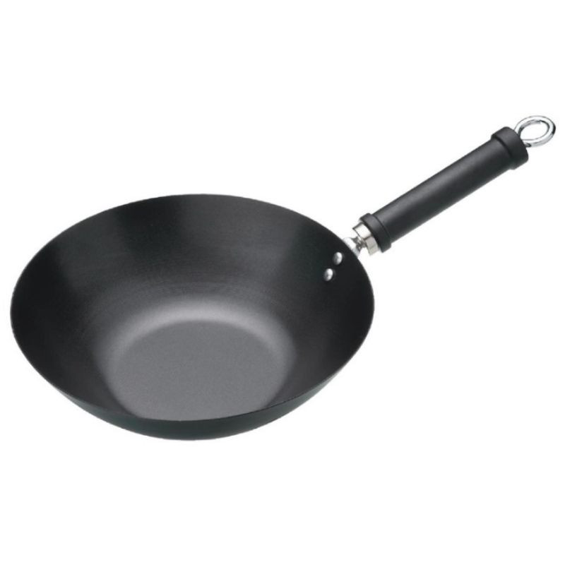 Wok Antiaderente Fondo Piatto - 305 mm - Kitchen Craft - Fourniresto