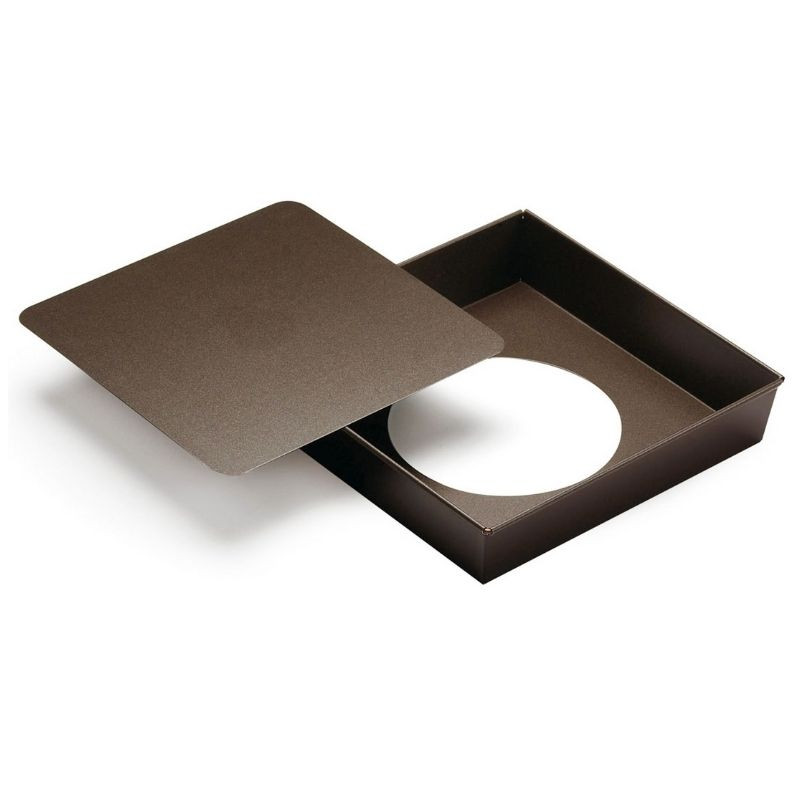 Moule à Manqué Carré avec Fond Mobile - 240 x 240 mm - TELLIER Moule à Manqué Carré avec Fond Mobile - 240 x 240 mm - TELLIER